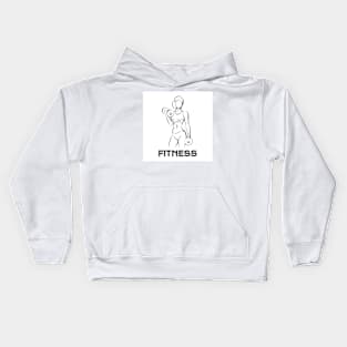 Active Woman posing with dumbbells Kids Hoodie